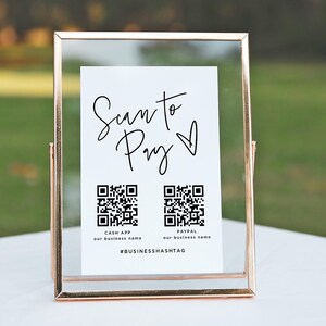 Business QR Code Sign, Scan to Pay Sign, QR Code Sign Template, Small Business Marketing, CashApp Paypal Sign, Customizable QR Code
