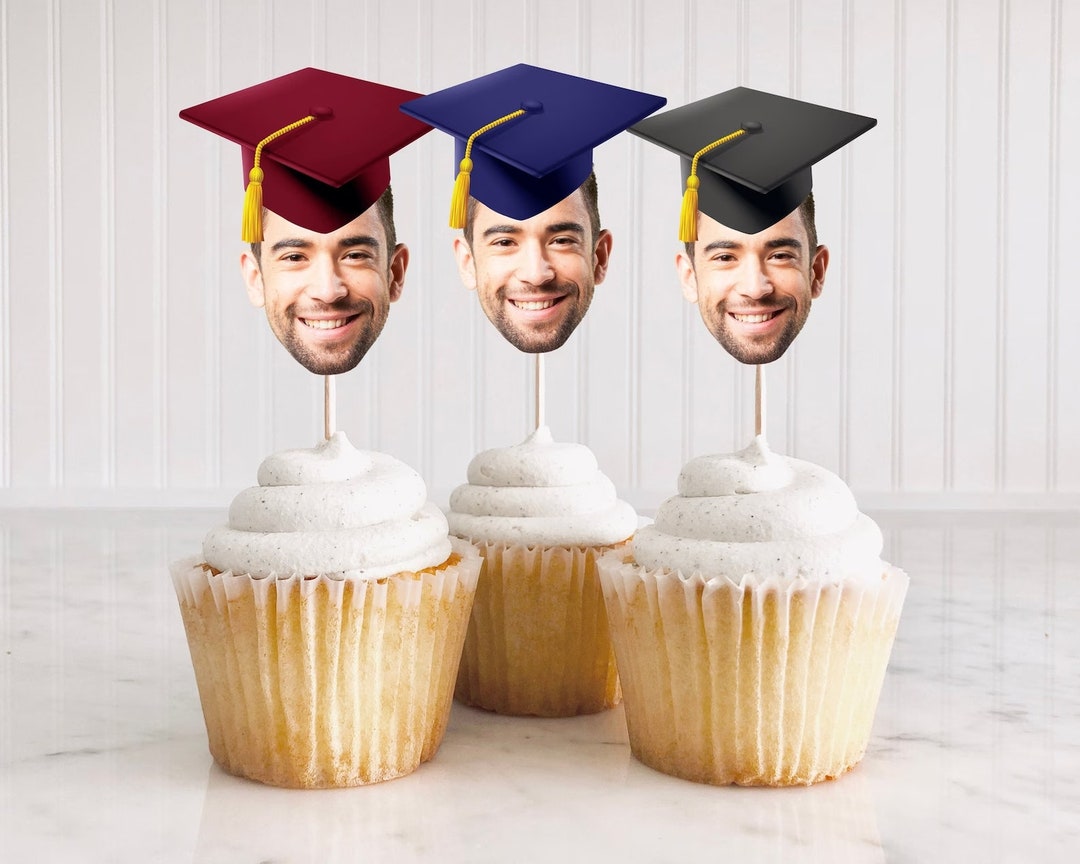 Graduation Hat Cupcake Toppers, Graduation Party Decorations