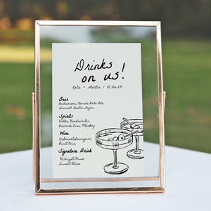 Editable Hand Drawn Bar Meu, Cocktail Menu Template, Handwritten Bar ...