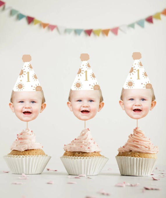 First Trip Around the Sun Cupcake Toppers, Boho Sunshine Birthday Cupcake Toppers, Sun Themed Birthday Toppers, Sunshine Birthday Decor