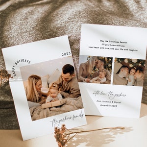 Minimalist Photo Holiday Card Template, Simple Christmas Card, Modern Holiday Card with Photo Template, 2025 Christmas Card, 2025 Holiday