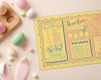 Easter Puzzle Placemat instant download kids activity party decor