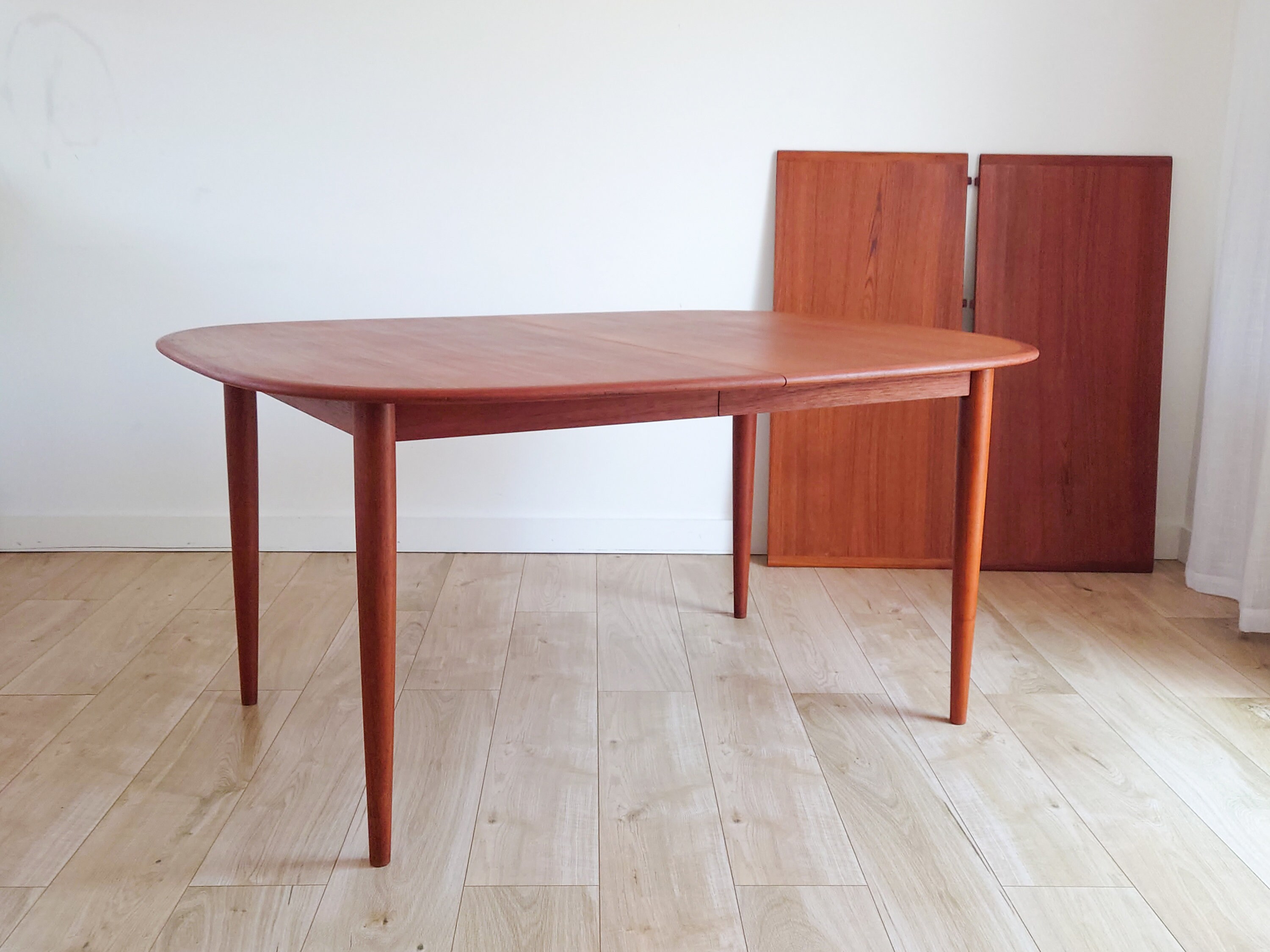 Mid Century Danish Skovmand Andersen Teak Extending Dining Table