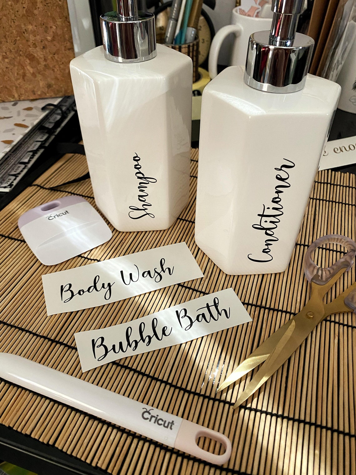 Bathroom Toiletry Vinyl Labels Etsy