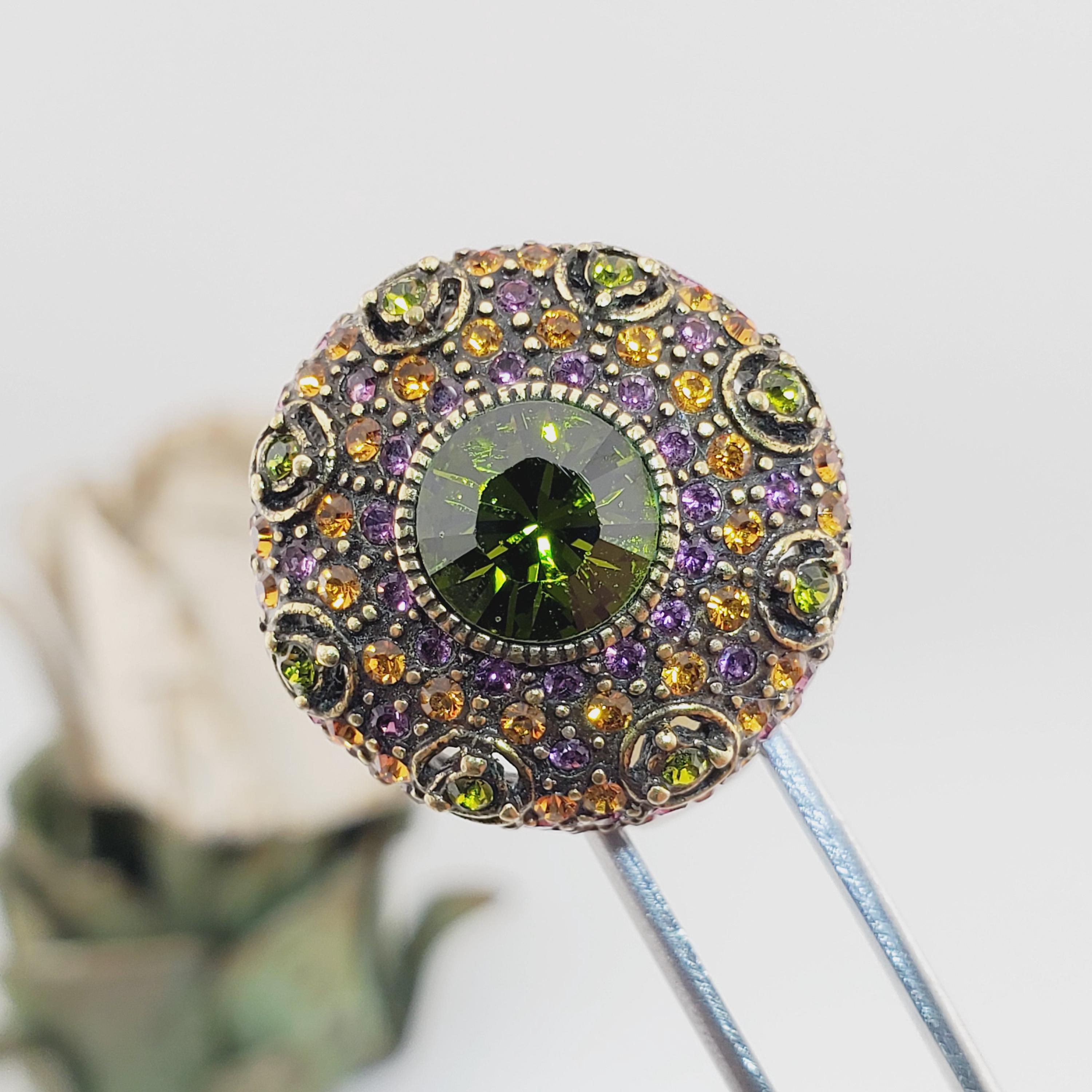 Z172/HEIDI DAUS/古金色/オパール パヴェ 羊 ひつじブローチ Heidi daus crystal brooch - Gem