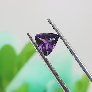 Natural .85ct Amethyst 7mm Trillion Buff Top Loose Faceted Gemstone