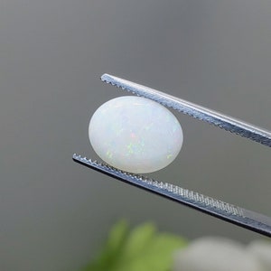 1.80ct Natural White Australian Opal 11x9mm Oval Loose Cabochon Gemstone