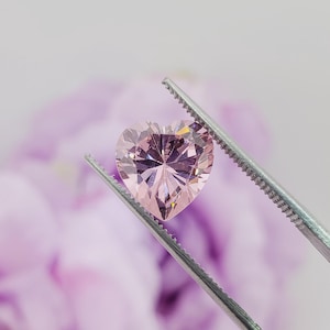 6.50ct Pink Cubic Zirconia 10mm Heart Shape Loose Faceted Gemstone