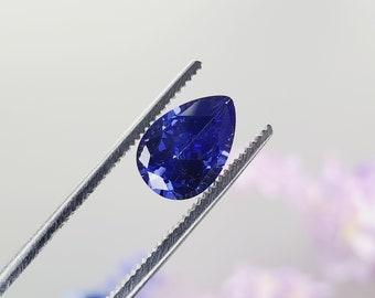 3.15ct Tanzanite Cubic Zirconia 10x7mm Pear Shape Loose Faceted Gemstone