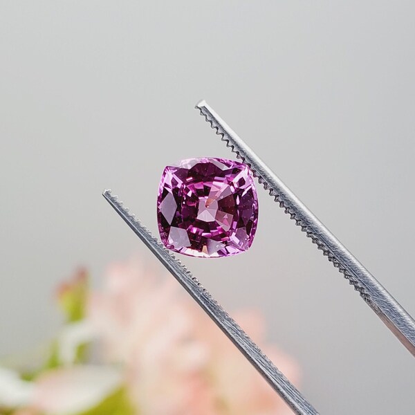 3.00ct Lab Created Pink Sapphire 8x8mm Square Cushion Cut Loose Faceted Gemstone