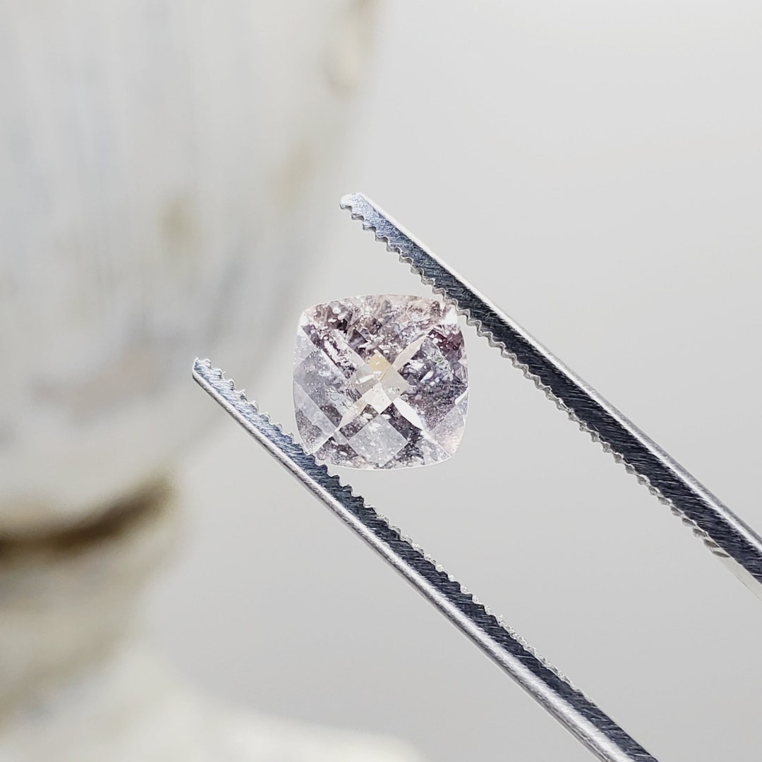 1.25ct Natural Cor De Rosa Morganite 7mm Square Cushion Checkerboard ...