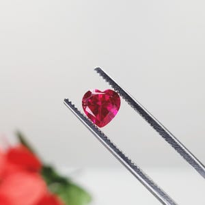 1.00ct Lab Created Ruby 6mm Heart Shape Loose Faceted Gemstone