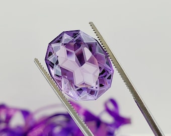 13.15ct Natural Amethyst 17x14mm Oval Fancy Cut Loose Faceted Gemstone