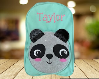 Personalized Embroidered Mint Panda Backpack, Monogrammed Girl's Backpack, Back to School, cute bookbag, girls bookbag, Diaper bag