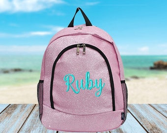 Personalised Backpack Girls ANY NAME in Glitter Back To School Bag Cute #BPCA Personalised Backpack Girls ANY NAME in Glitter Back To School Bag Cute #BPCA
