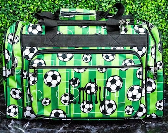 Soccer Print Duffle, personalized gift, team bag, gifts for him, gifts for her, overnight, travel bag, sports duffle, kids gifts, school bag