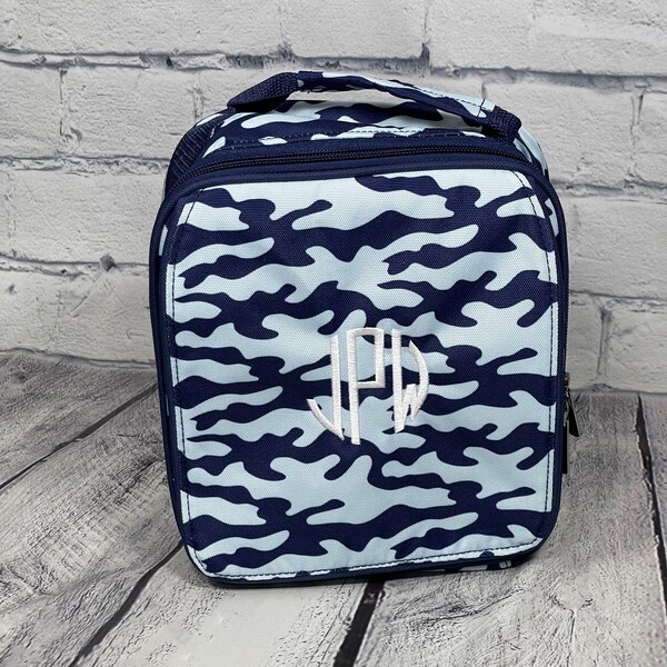 Navy Camo Lunchbox / Kids Lunchbox / Preschool Lunchbox / Monogram lunchbox / Boys Lunchbox / Cute Lunchbox / Lunch Bag / Lunch Tote, School