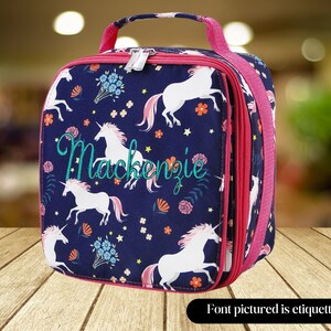 Personalized Unicorn Lunch Box, Children and Toddler Lunch tote / Personalized lunch boxes / back to school / Gifts for her / Kids Lunchbox