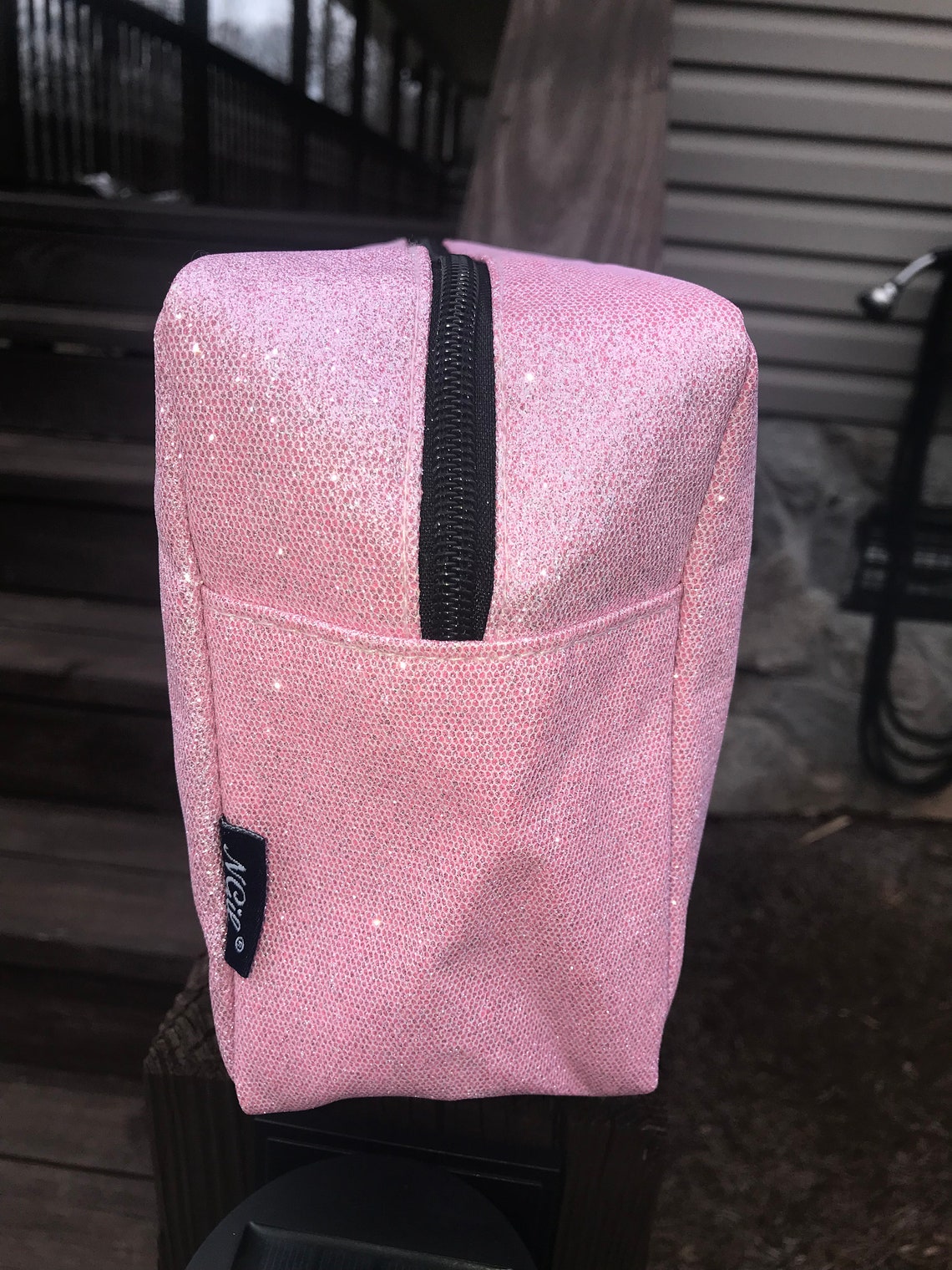 Pink Glitter Makeup Case Makeup Bag Cosmetic Travel Case Etsy