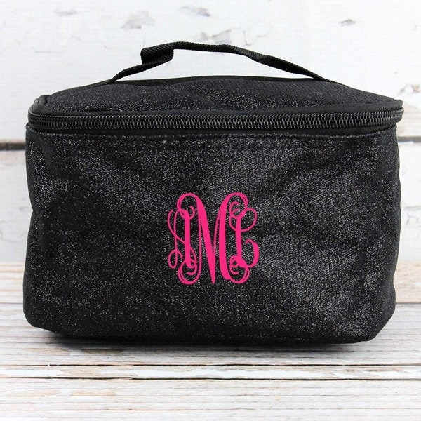 Personalized Glitter cosmetic bag | monogram makeup bag | gifts for her | Graduation | Bridesmaid Gift | Travel bag | Travel Bag | Dance bag