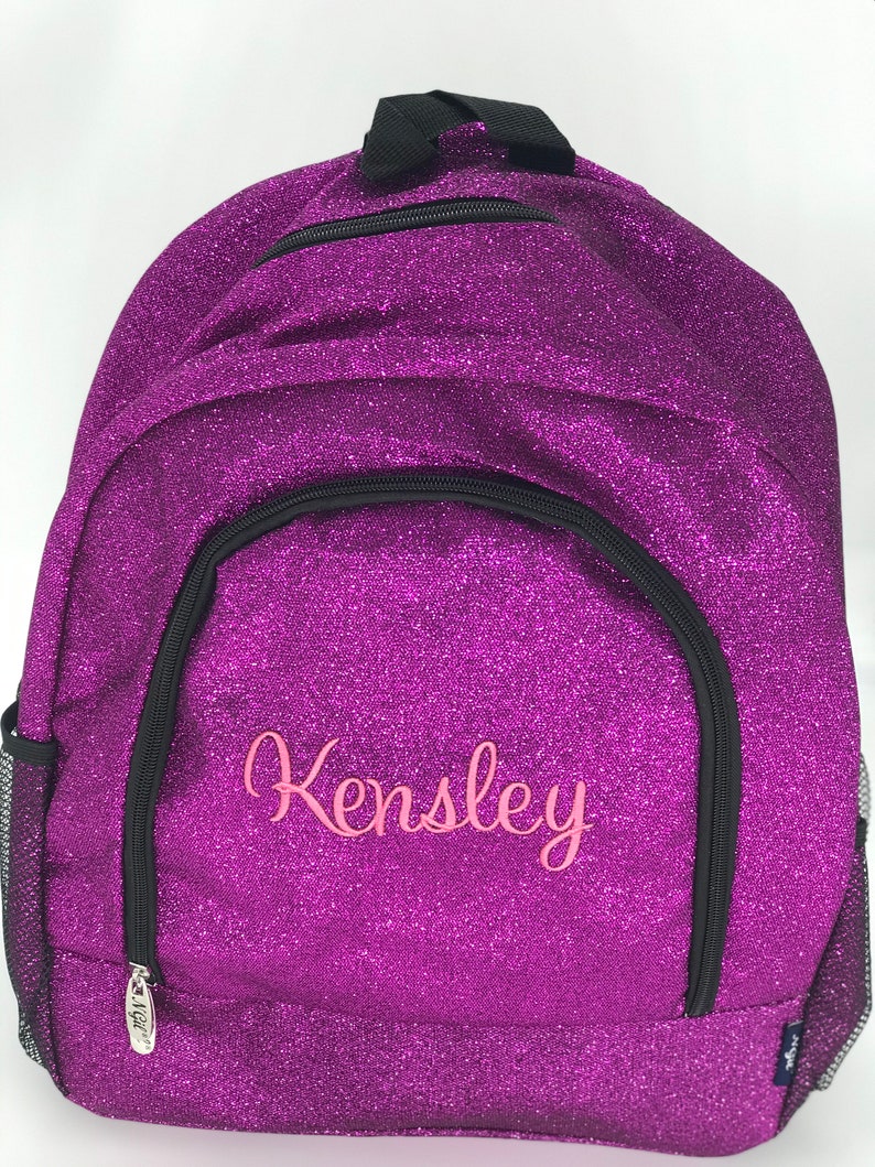 Personalized Embroidered GLITTER Backpack / Monogrammed Etsy
