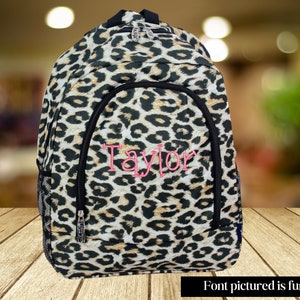 Personalized leopard Backpack, monogrammed Bag, girly Backpack, animal print backpack, Large bookbag, college backpack, girls backpacks,