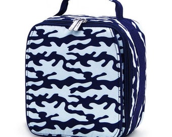 Navy Camo Lunchbox / Kids Lunchbox / Preschool Lunchbox / Monogram lunchbox / Boys Lunchbox / Cute Lunchbox / Lunch Bag / Lunch Tote, School