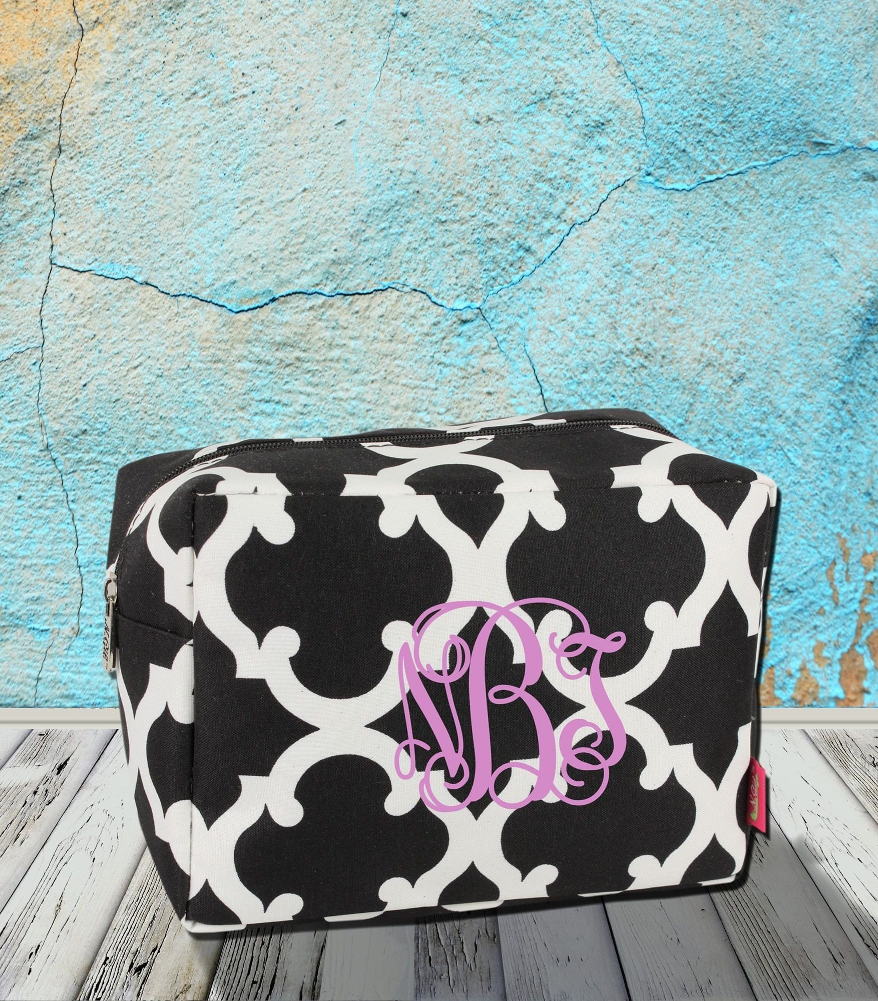 Personalized Black and White Makeup Bag Girl Gifts Cosmetic Etsy