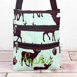 Personalized Buck Pattern Crossbody Handbag / Crossbody / Over Shoulder Bag / Monogrammed Purse / Messenger Bag / Purse Handbag /Hunting bag