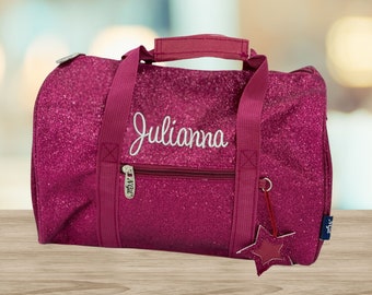 Personalized bag, pink mini bag, personalized dance bags for girls, cheer, ballet, gymnastics bag, sports bag, duffle with strap, gifts