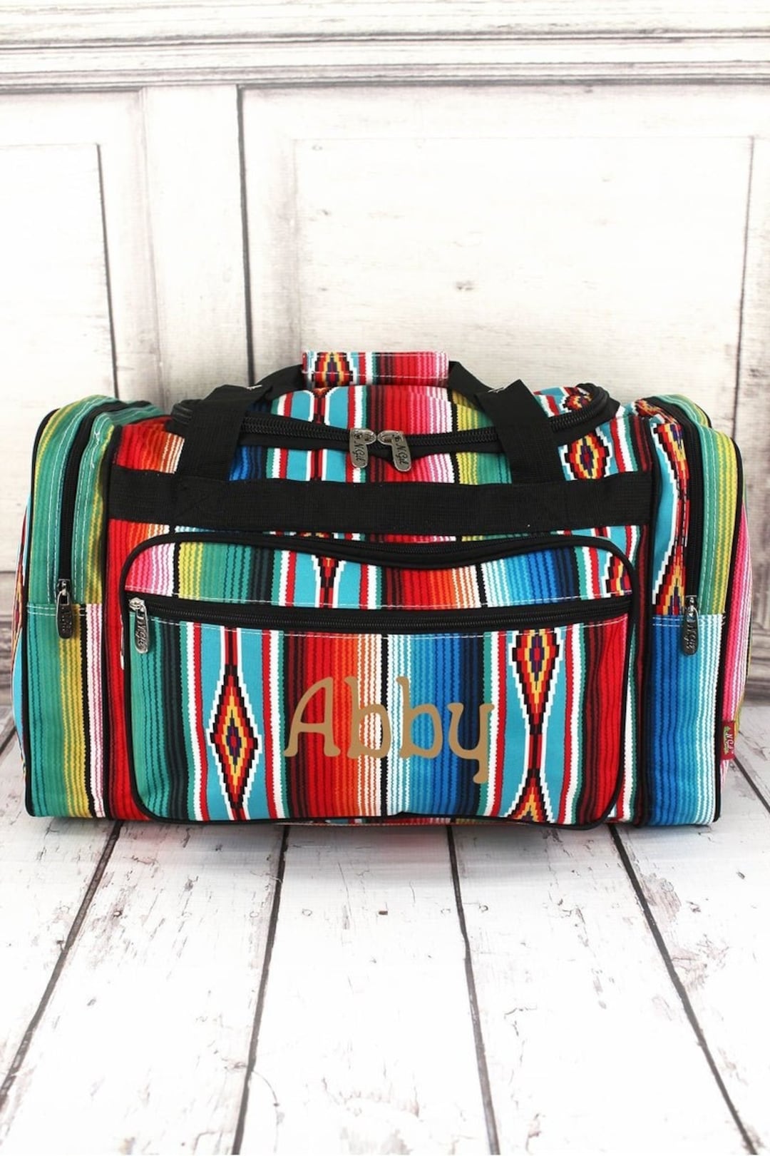Personalized Southwest Serape Duffle Bag, Cowgirl Bag, Monogram