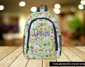 Unicorn backpack, personalized bag, girls backpack, cute backpack, bookbag, large backpack, girls gifts, school bags, toddler, elementary