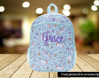 Unicorn Kids personalized backpack - Book Bag - Kids Bag - Child Backpack - Back to School - School Bag - Smaller size backpack bookbag