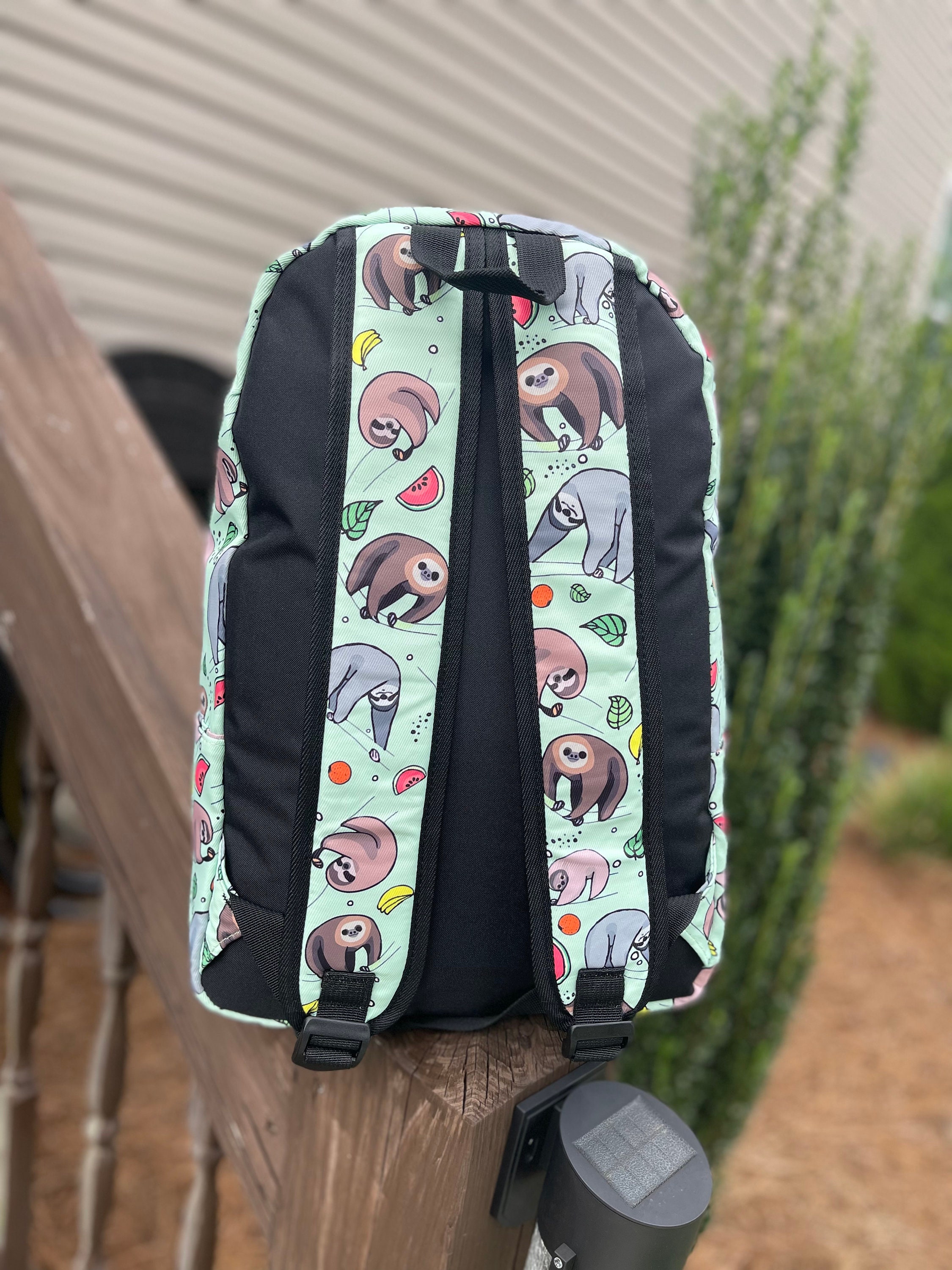 Sloth Preppy Backpack Personalized Embroidered Cute Sloth Backpack / Monogrammed Girl's ...