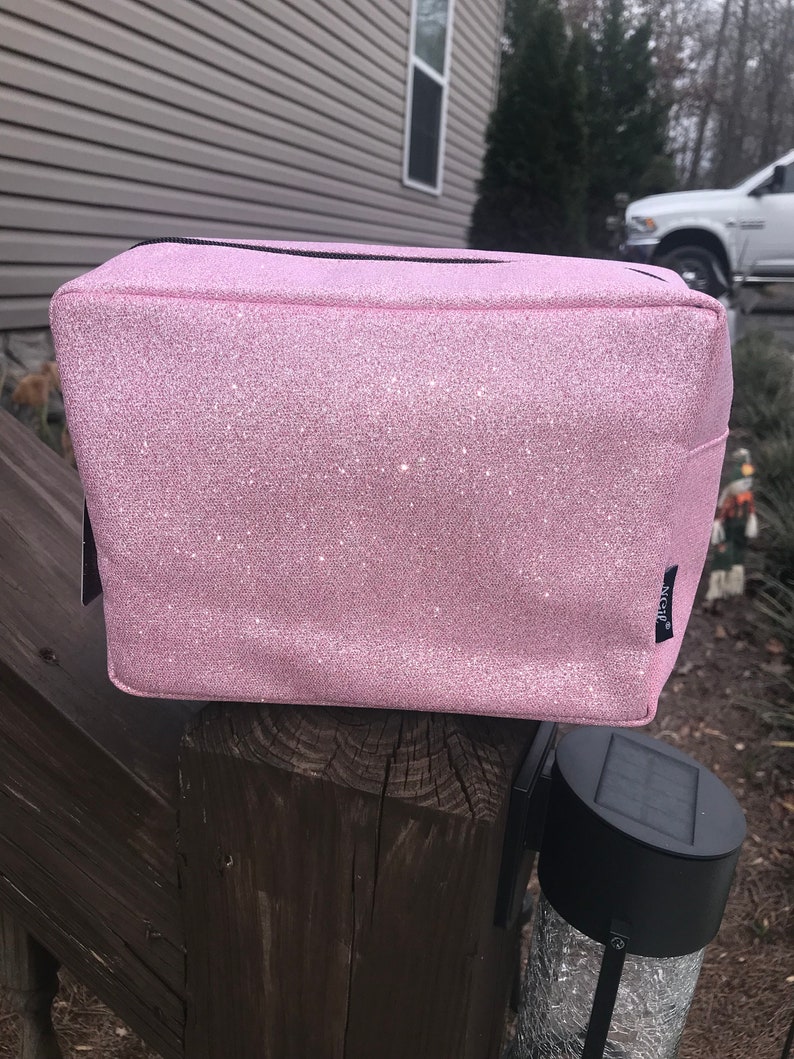 Pink Glitter Makeup Case Makeup Bag Cosmetic Travel Case Etsy