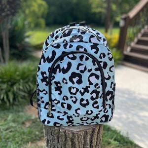 Personalized cheetah backpack, embroidered backpack, animal print, cute bookbags, back to school bags, personalized gifts, dance bags