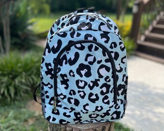 Personalized cheetah backpack, embroidered backpack, animal print, cute bookbags, back to school bags, personalized gifts, dance bags