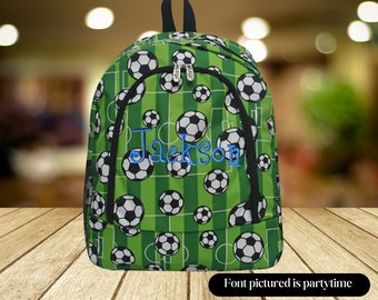 Personalized soccer print backpack, soccer bookbag, school bag, boys backpack, girls backpack, team bag, sports backpack, cute backpack