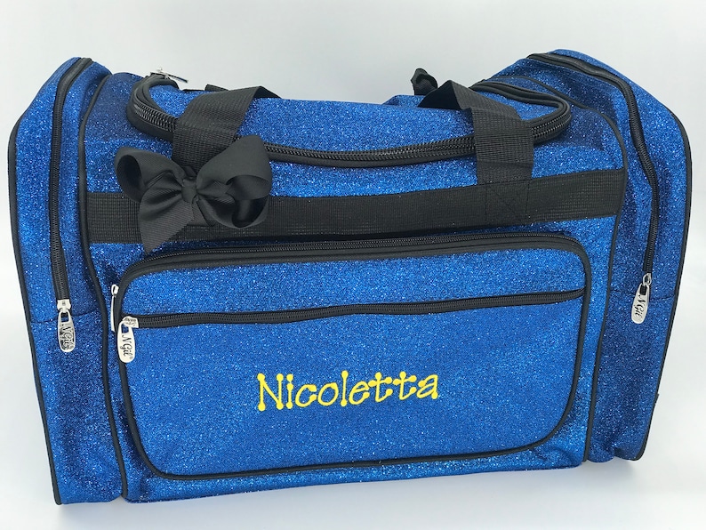 Blue Glitter 20 Personalized Duffle Bag With Monogram - Etsy