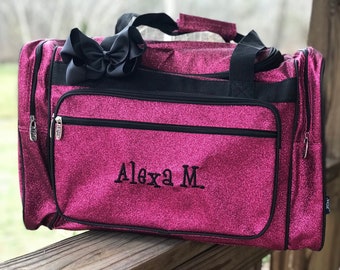 Purple Glitter 20 Personalized Duffle Bag With Monogram | Etsy