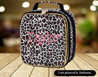 Personalized Leopard Lunch Box  / Children and Toddler Lunch Bag / Personalized lunch boxes / back to school / Gifts for her / Kids Lunchbox