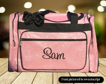Large Dance bag, Ballet bag, Cheer Bag, Duffle Bag With Monogram, Gymnastics, Team Bags, School, Overnight Bag, gifts for her, Sparkle Pink