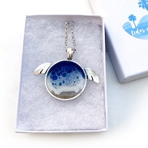 Sea Turtle Resin Necklace, Resin Jewelry, Resin necklace