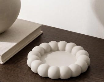 Posavasos minimalista de burbujas, posavasos neutro para bebidas, plato estético para velas, adorno moderno para mesa de centro, tapete de piedra hecho a mano