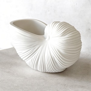 Jesmonite Conch Shell Planter, Coastal Seashell Bowl Unique Succulent Pot