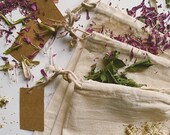Organic Cotton Produce Bags Set of 6 Eco-friendly Biodegradable Reusable 2 Small, 2 Medium, and 2 Large Zero Waste