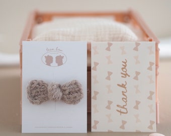 Handgemachte Haarschleifen für Babys - Schleife Zoe aus Alpaka Wolle - Haarclip oder Haarband
