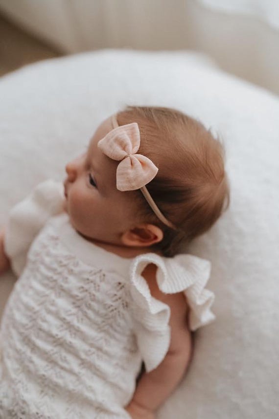 Diadema para bebé, lazo para el pelo, lazo para el pelo rosa, lazo