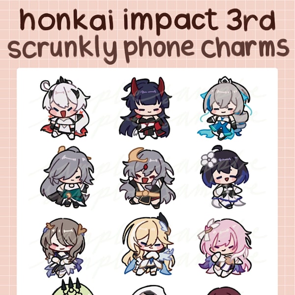 honkai impact 3rd scrunkly phone charms
