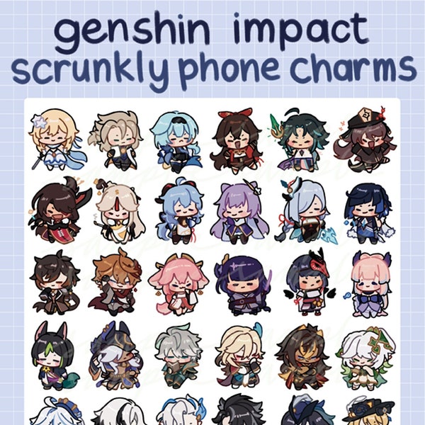 genshin impact scrunkly phone charms